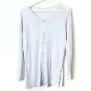 Sheer Blue Button Up Cardigan Y2K 00's 90's Preppy